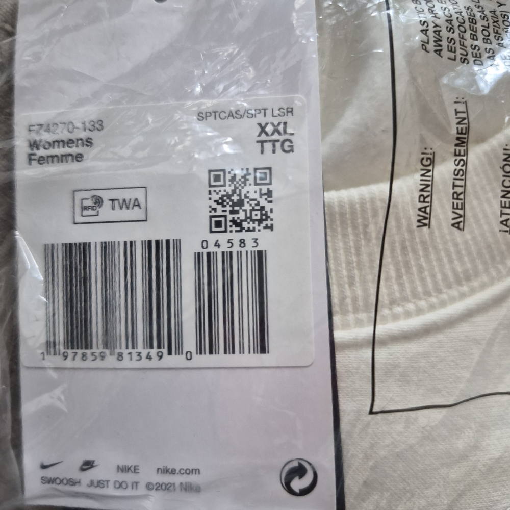 Nike Women's Cream Crew Neck Sweater - Picture 4 of 4